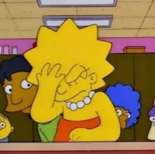 🤦‍♀ Lisa Simpson The Simpsons Лиза Симпсон, Симпсоны, Мультфильм, Мультсериал, Персонаж, ТВ-шоу whatsapp sticker