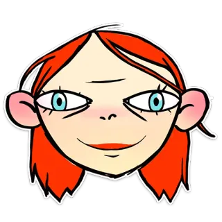 🙂 dessin animé, visage, femme, fille, portrait, autocollant telegram sticker