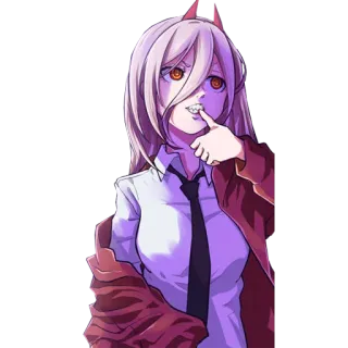 😏 Power Chainsaw Man anime, manga, power, chainsaw man, devil hunter, demon, cartoon telegram sticker