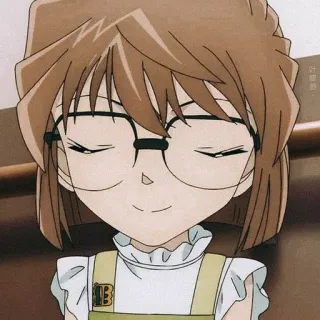 🤓 dziewczyna anime, okulary, uśmiech, kreskówka, słodki, ilustracja telegram sticker