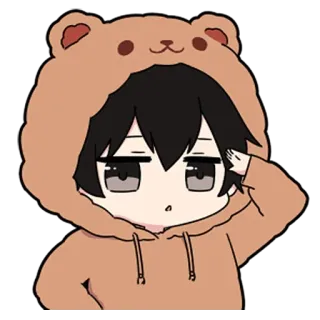 ❤️ anime, bear, hoodie, cute, cartoon telegram sticker