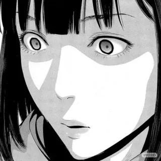 😲 manga, anime, portrait, black and white, girl, eyes whatsapp sticker