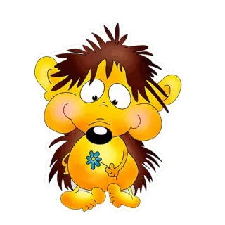 🌹 мультфильм, ёжик, цветок, милый, наклейка, иллюстрация telegram sticker