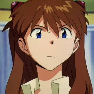 😐 Asuka Langley Sohryu Neon Genesis Evangelion anime, character, portrait, tv show, animation telegram sticker