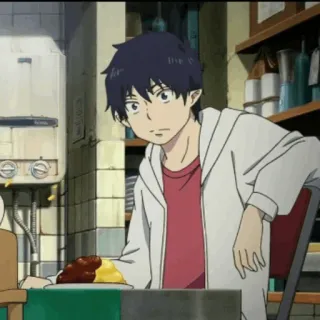☁️ Rin Okumura Blue Exorcist Anime, Cartoon, Männlich, Blue Exorcist telegram sticker