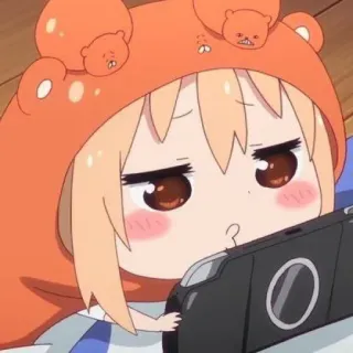 🍊 anime, cute, girl, hoodie, gaming, video game telegram sticker