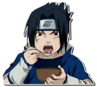 🍲 Sasuke Naruto Anime, Manga, Sasuke, Naruto, Jedzenie, Postać telegram sticker