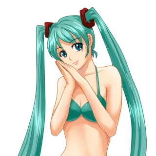 🙃 Hatsune Miku Anime, Vocaloid, Hatsune Miku, Bikini, Mädchen whatsapp sticker