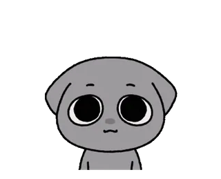 🐭 puppy, dog, cute, eyes, gray, cartoon whatsapp sticker