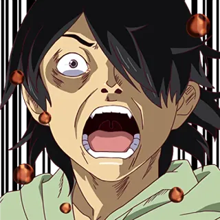 😱 Anime, Ekspresi, Karakter, Ketakutan, Terkejut, Manga, Mulut terbuka, Mata telegram sticker