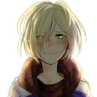 😊 Аниме, Мультфильм, Мальчик, Портрет, Блондин, Мужчина telegram sticker