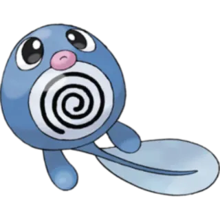 🔵 Poliwag Pokemon pokemon, ptitard, mignon, dessin animé, jeu vidéo, bleu, spirale telegram sticker
