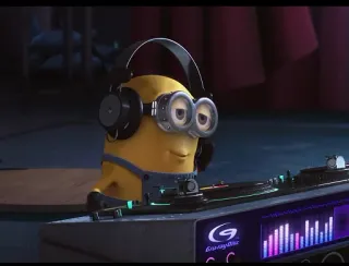 😊 Minion Despicable Me minion, dj, headphones, music telegram sticker
