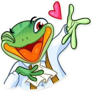 😘 กบ, การ์ตูน, หัวใจ, น่ารัก, มีความสุข, สัตว์, เป็นมิตร telegram sticker