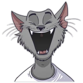 😆 cat, laughing, cartoon, animal, sticker, funny whatsapp sticker