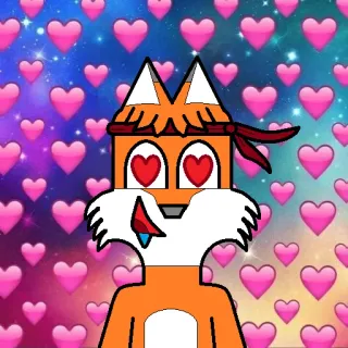 🎾 dibujos animados, zorro, corazones, amor, lindo, animal, pegatina whatsapp sticker