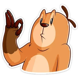 👌 binatang, kartun, imut, tanda ok, persetujuan, izin telegram sticker