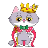 🤴 Katze, König, Krone, Tier, Royalty, Haustier, Cartoon whatsapp sticker