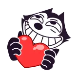 ❤️ desenho animado, gato, coração, amor, afeição, sorrindo whatsapp sticker