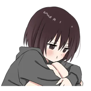 😔 Anime, Gadis, Sedih, Imut, Kartun telegram sticker