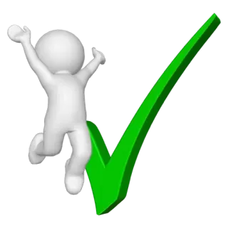 💟 Vinkje, Succes, Goedgekeurd, Groen, 3D model telegram sticker
