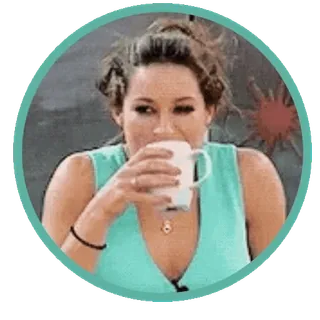 😂 woman, drinking, mug, coffee, tea, casual telegram sticker