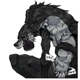 🍖 NMH! wolf, monster, creature, anthropomorphic, furry, beast telegram sticker