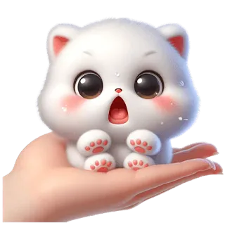 😱 gatto, gattino, carino, animale, cartone animato, kawaii, adorabile telegram sticker