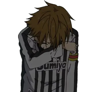 😭 sumiya anime, character, sad, crying, soccer, uniform telegram sticker