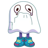 😫 fantôme, dessin animé, triste, pleurs, personnage, baskets telegram sticker