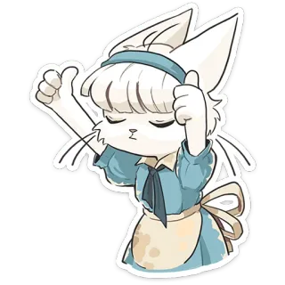 👍 猫, メイド, 可愛い, アニメ, 漫画 telegram sticker
