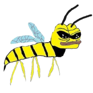 🐝 wasp, insect, yellow, black, angry, meme telegram sticker