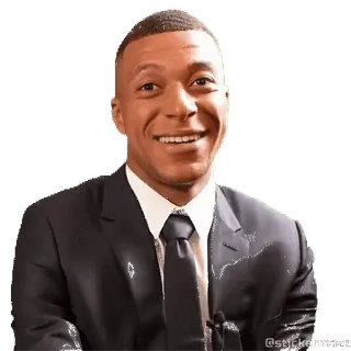 🫠 Kylian Mbappé 足球, 美式足球, 运动员, 球员, 微笑, 西装, 基利安·姆巴佩, 体育 telegram sticker