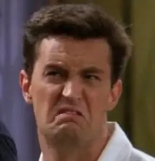 😒 Chandler Bing Friends Chandler Bing, Friends, reaction, meme, funny face telegram sticker