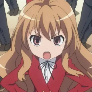 🤎 Taiga Aisaka Toradora! anime, angry, tsundere, girl, schoolgirl telegram sticker
