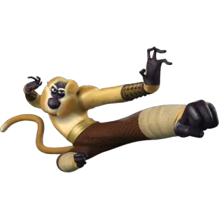 👊 Monkey Kung Fu Panda Monkey, Kung Fu Panda, martial arts, animated, fighting, cartoon telegram sticker