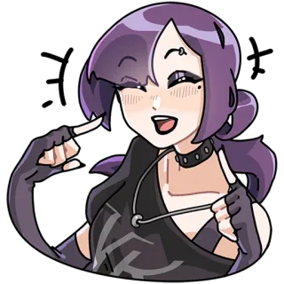 ☺️ Kartun, Wanita, Sarung tangan, Anime, Choker, Karakter, Gadis, Perempuan telegram sticker