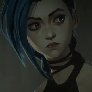 ❄️ Jinx Arcane 징크스, Arcane, 리그 오브 레전드, 캐릭터, 파란 머리 telegram sticker