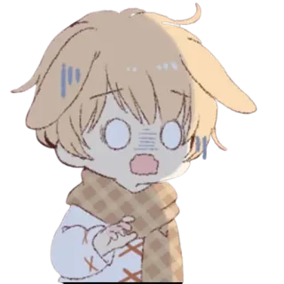 😨 carino, anime, coniglio, confuso, preoccupato, chibi telegram sticker