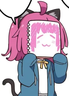 😸 动漫女孩, 粉色头发, 猫耳朵, 速写本, 可爱, 卡哇伊, 卡通, 艺术 telegram sticker