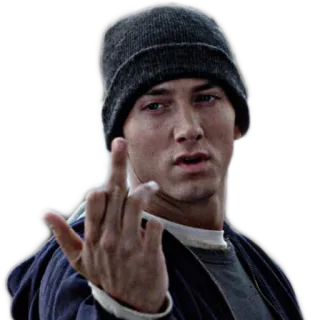 🖕 Eminem Eminem, rapper, middelvinger, beledigend gebaar, beroemdheid telegram sticker