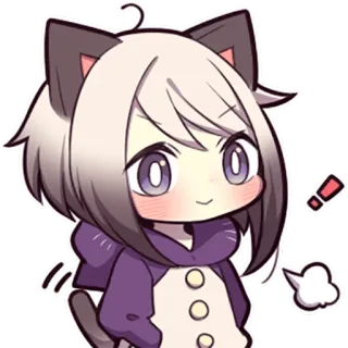 🙂 Anime, Chibi, Chat, Kawaii, Mignon, Sticker, Dessin animé, Manga whatsapp sticker