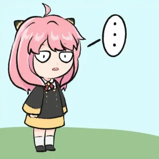 😐 Anya Forger Spy x Family Anya Forger, Spy x Family, Anime, Manga, Süß, Ausdruck, Cartoon telegram sticker