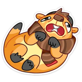 🥺 Выдра, Мультфильм, Шарф, Милый, Животное, Смешной telegram sticker