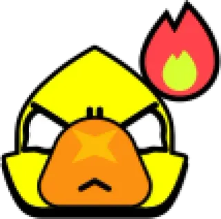 😡 eend, boos, vuur, geel, cartoon, emoji telegram sticker