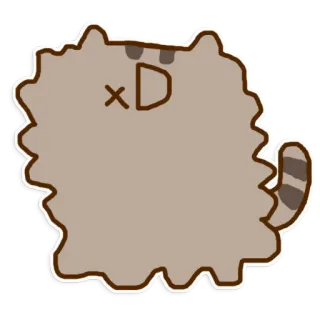 😆 Pusheen XD пушин, кот, мультфильм, милый, каваи, мем telegram sticker