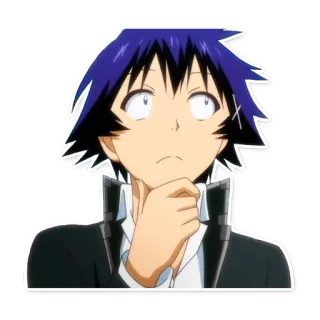 🤔 anime, personaggio, pensando telegram sticker