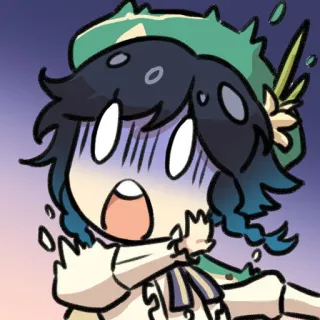 😱 Venti Genshin Impact venti, genshin impact, choqué, animé, personnage, jeu vidéo whatsapp sticker