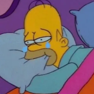⚡️ Homer Simpson The Simpsons chorando, triste, simpsons, homer, desenho animado telegram sticker