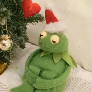 🐸 Kermit Kermit, Natale, vacanze, pupazzo, carino, festivo, Muppet telegram sticker